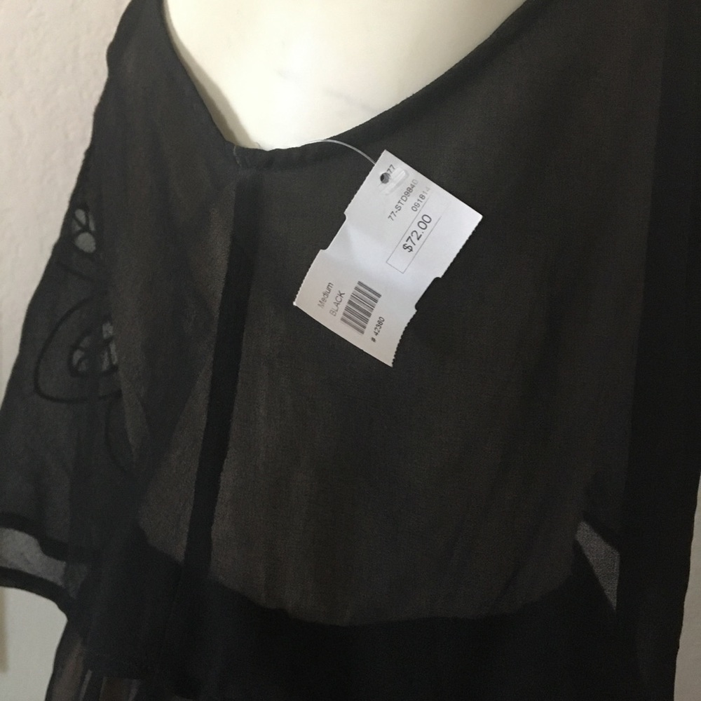 The Impecable Pig | Black Chiffon Dress, Medium - Picture 8 of 16